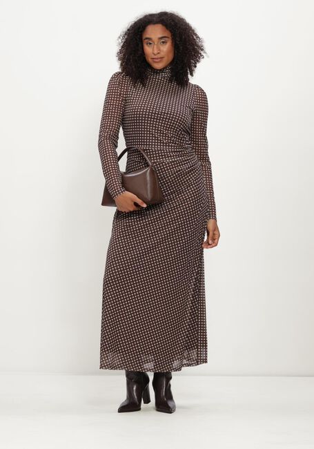 Braune POM AMSTERDAM Maxikleid AMBER CHECK BROWN - large