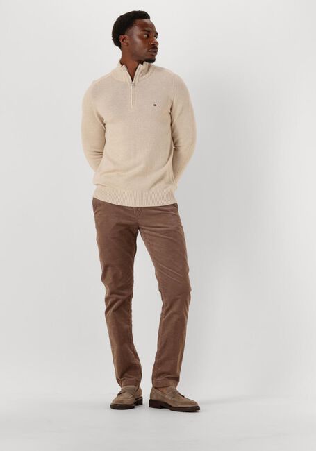 Ecru TOMMY HILFIGER Pullover LAMBSWOOL ZIP MOCK - large