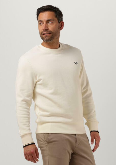Ecru FRED PERRY Sweatshirt CREW NECK SWEATSHIRT - large