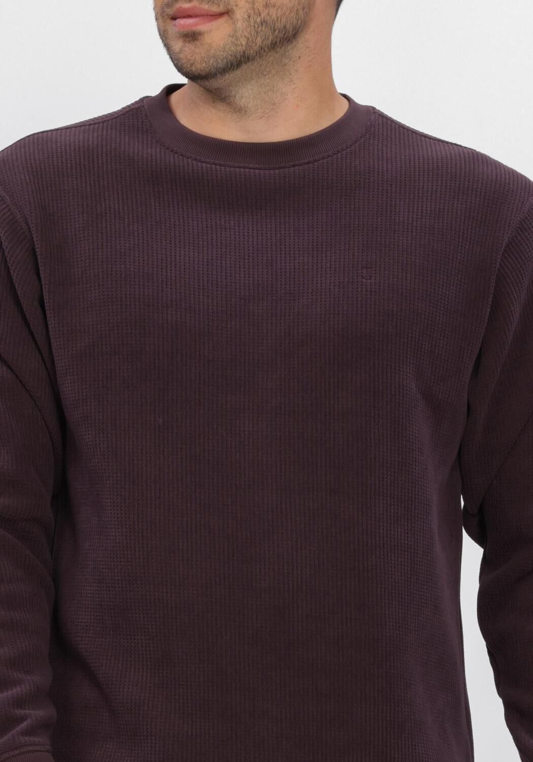 Bordeaux BUTCHER OF BLUE Pullover FLUX HEAVY WAFFLE SWEAT - large