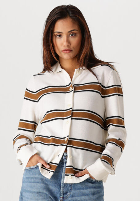 Creme SELECTED WOMEN Strickjacke SLFTHEA LS KNIT BUTTON COLLAR NECK - large