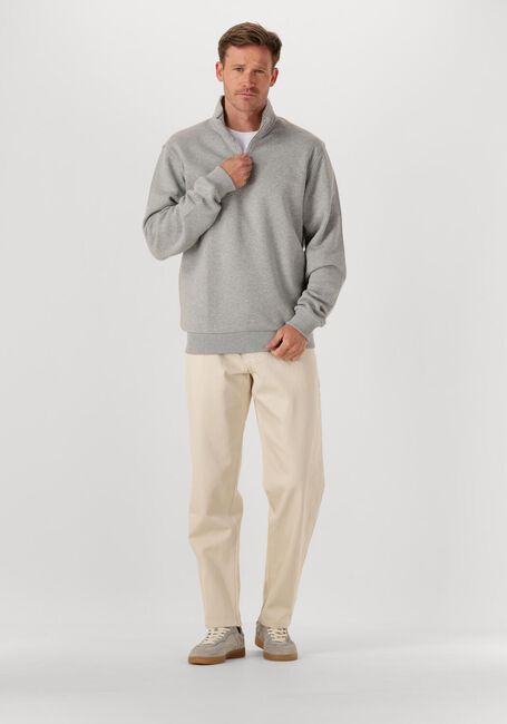 Graue LES DEUX Sweatshirt NORREGAARD TONAL HALF-ZIP SWEATSHIRT - large