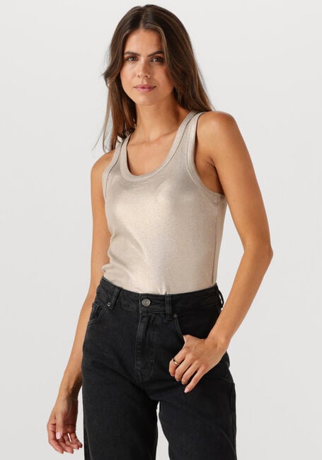 Beige SUMMUM Top RIB TANKTOP COTTON RIB - large