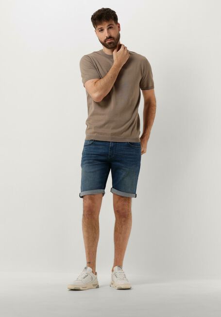 Taupe PURE PATH T-shirt KNITTED SHORTSLEEVE WITH CHEST PRINT - large