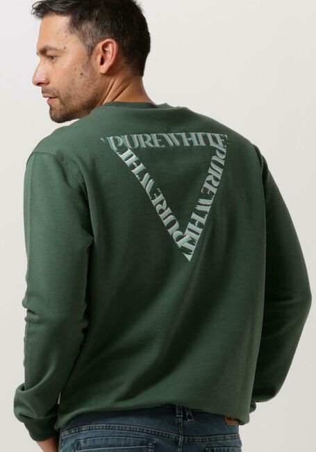 Dunkelgrün PUREWHITE Pullover CREWNECK WITH BIG EMBROIDERY AT BACKSIDE - large