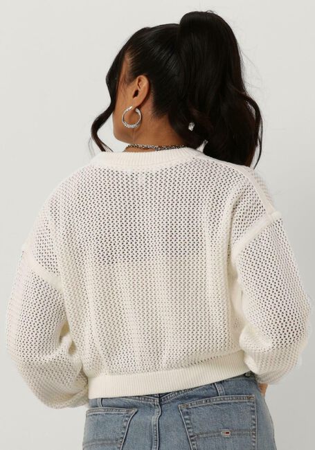 Weiße TOMMY JEANS Pullover TJW OPEN STITCH FLAG SWEATER - large