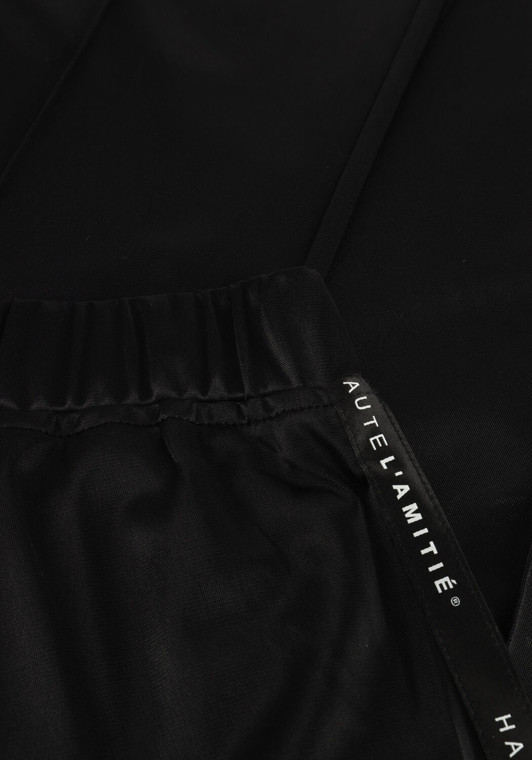 Schwarze HAUTE L'AMITI&Eacute; Weite Hose LOGO TAPE TRACK TALL PANT - large