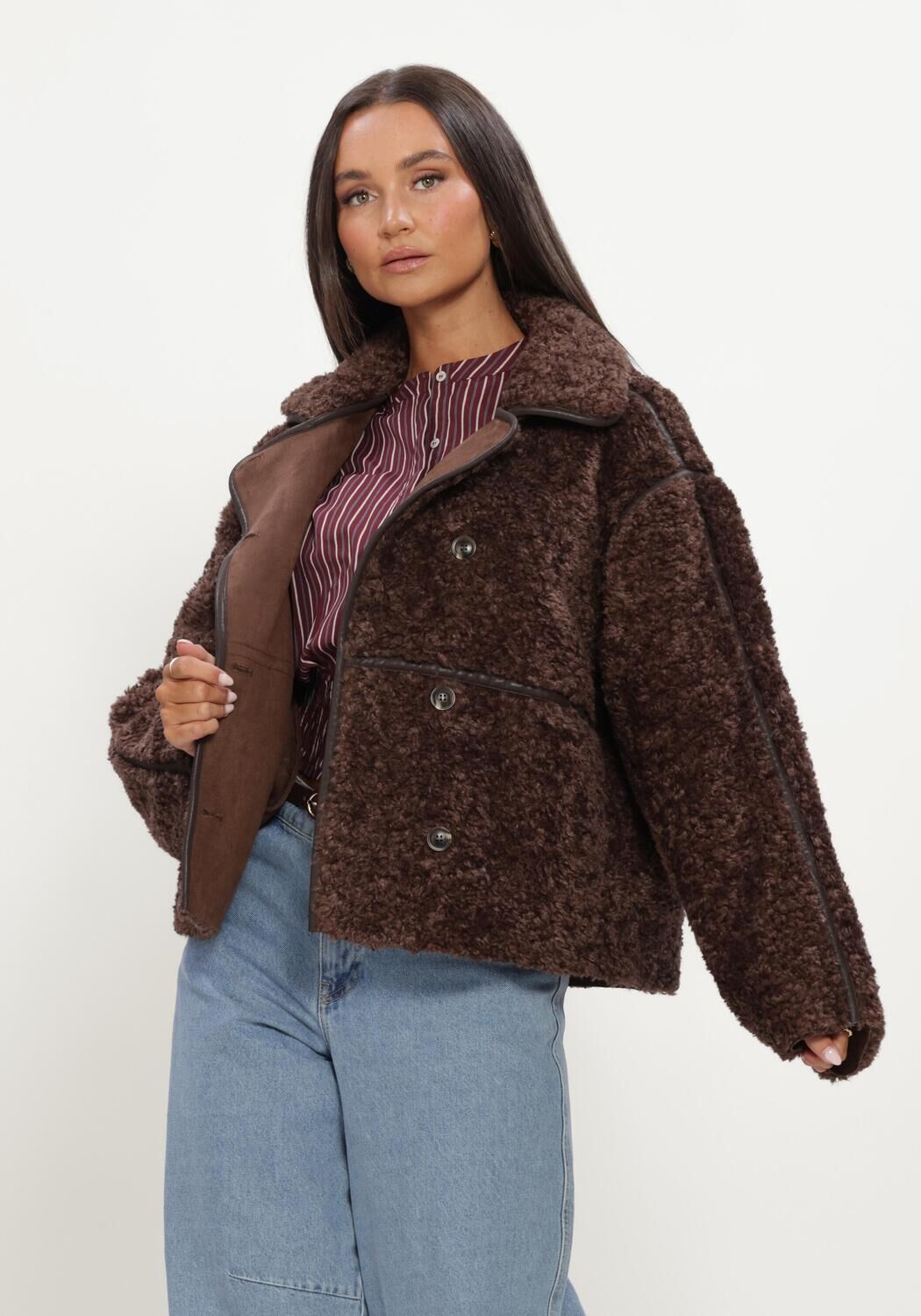 Braune NOTRE-V Teddy-Jacke NV-IELKJE - large