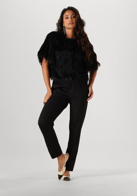 Schwarze SUMMUM Strickjacke SHORTSLEEVE JACKET FAUX FEATHER FUR - large