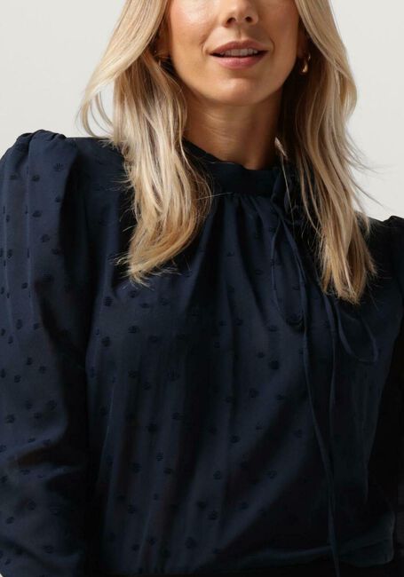 Dunkelblau VANILIA Blusen VISCOSE DOT BOW BLOUSE - large