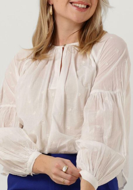 Weiße SCOTCH & SODA Blusen TIE FRONT EASY VOLUME DOBBY BLOUSE - large