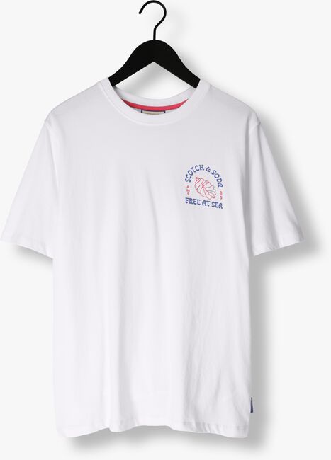 Weiße SCOTCH & SODA T-shirt LEFT CHEST ARTWORK T-SHIRT - large