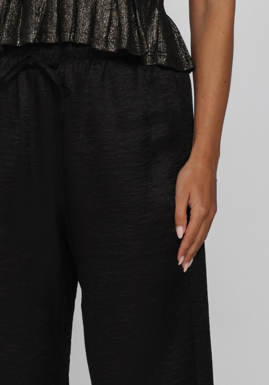 Schwarze BY-BAR Weite Hose PELLE METALLIC PANTS - large
