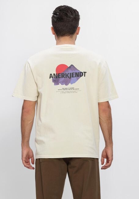 Ecru ANERKJENDT T-shirt AKVILLADS MOUNTAIN SS TEE - large