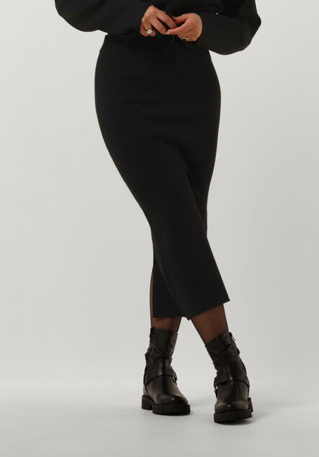 Schwarze OBJECT Midirock OBJREYNARD HW KNIT SKIRT - large