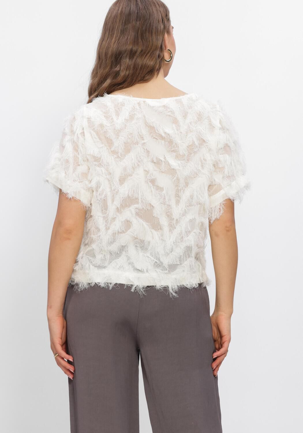 Nicht-gerade weiss SELECTED WOMEN Tops & T-shirts SLFMYLINE SS BOAT NECK TOP - large