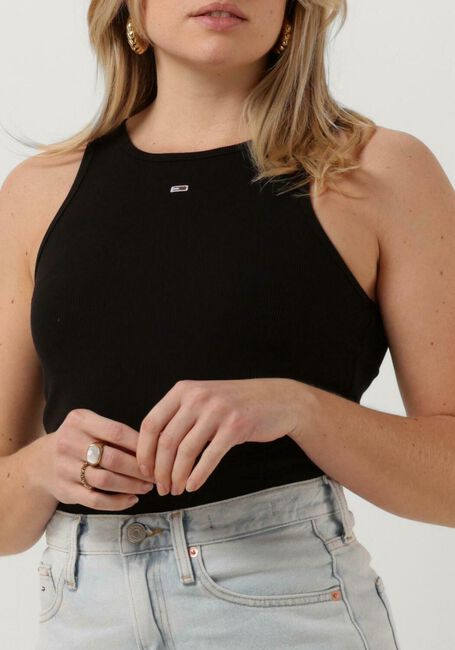 Schwarze TOMMY JEANS Top TJW ESSENTIAL RIB TANK - large