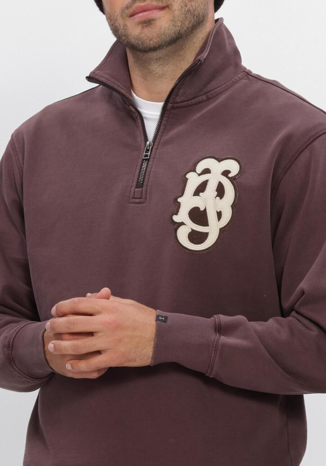 Bordeaux BUTCHER OF BLUE Sweatshirt LOGO HALF ZIP - large