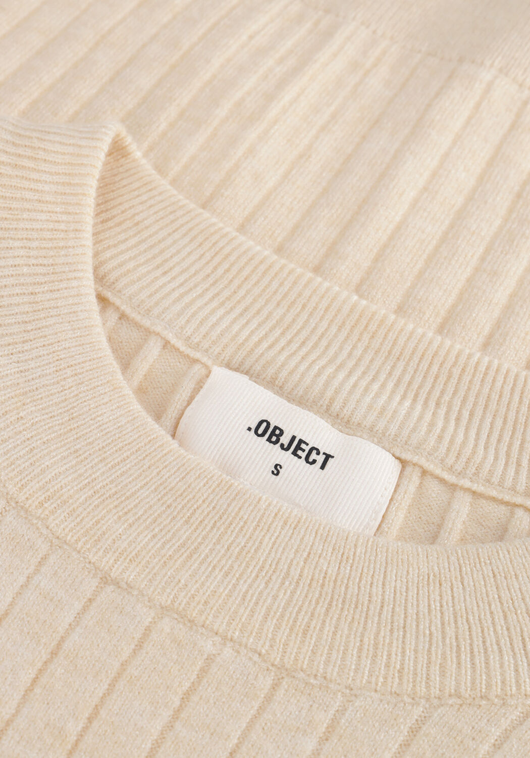 Sand OBJECT T-shirt OBJNOELLE S/S KNIT T-SHIRT - large