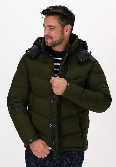 Grüne SCOTCH & SODA Wattierte Jack 163250 - HOODED WATER-REPELLEN - large