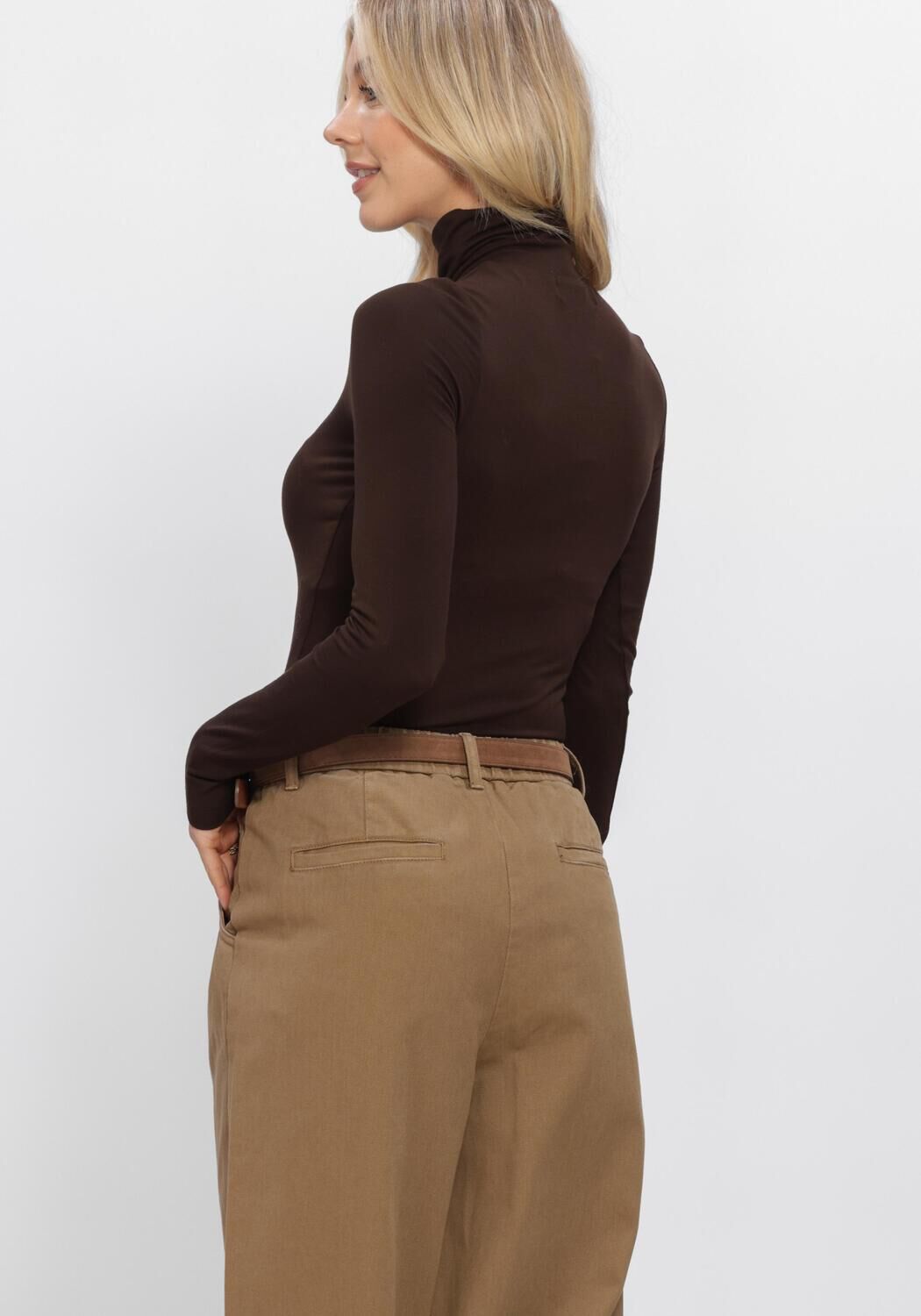Braune WITHBLACK Pullover WBLLENA LS TURTLENECK - large