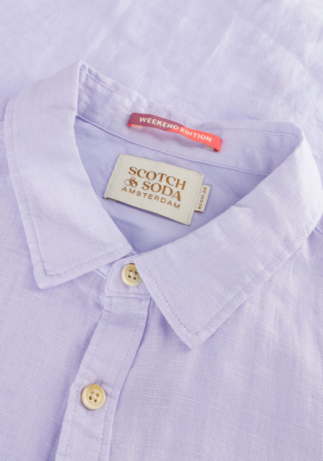 Hellblau SCOTCH & SODA Casual-Oberhemd LINEN SHIRT WITH ROLL-UP - large