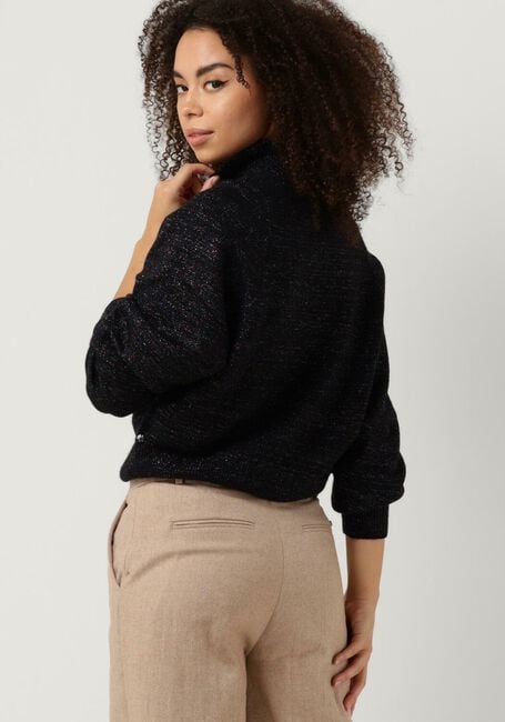 Braune SCOTCH & SODA Pullover RUFFLED HIGH-NECK LUREX PULLOVER - large