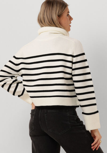 Weiße CO'COUTURE Rollkragenpullover MERO CROP STRIPE KNIT - large