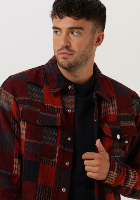 Rote SCOTCH & SODA Overshirt JACQUARD PATCHWORK-CHECK OVERSHIRT - large