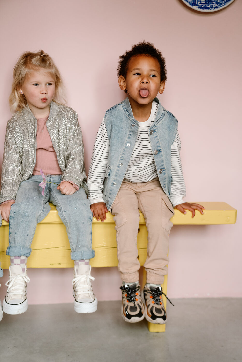 Hell-Pink DAILY7 T-shirt T-SHIRT LS FANCY RIB - large