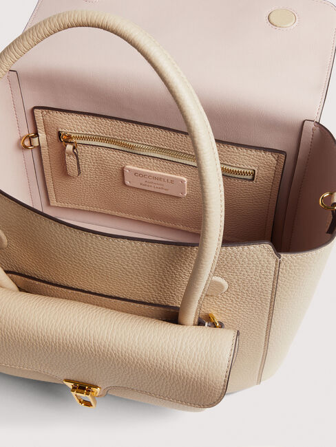 Beige COCCINELLE Umh&auml;ngetasche DOUBLE BEAT - large