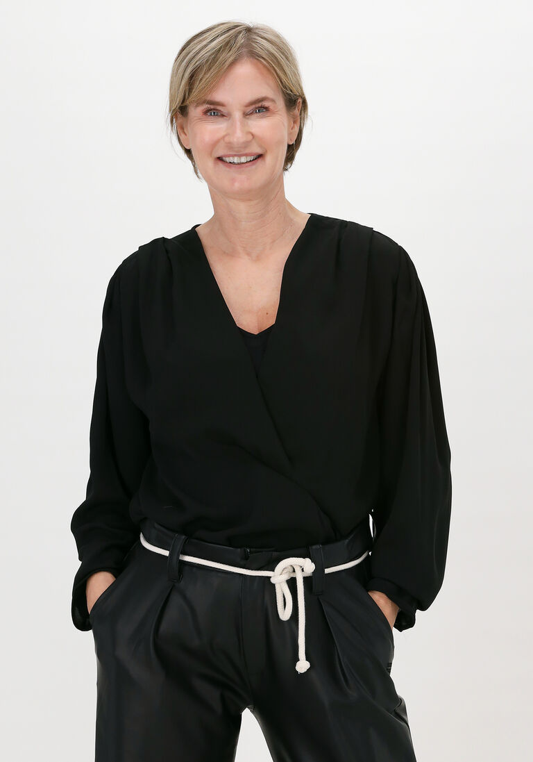 schwarze 10days bluse overlap draped blouse