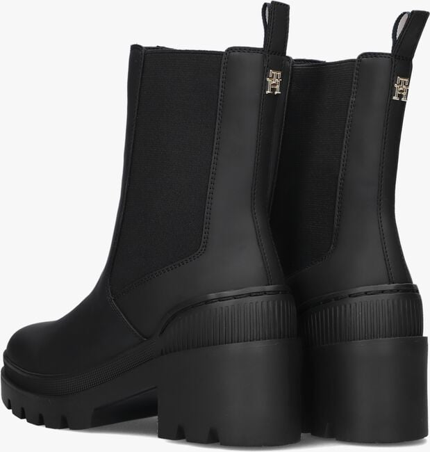 Omoda Schwarze Stiefeletten Tommy Hilfiger Schwarze TOMMY HILFIGER Chelsea Boots RUBBERIZED MID HEEL BOOT Omoda