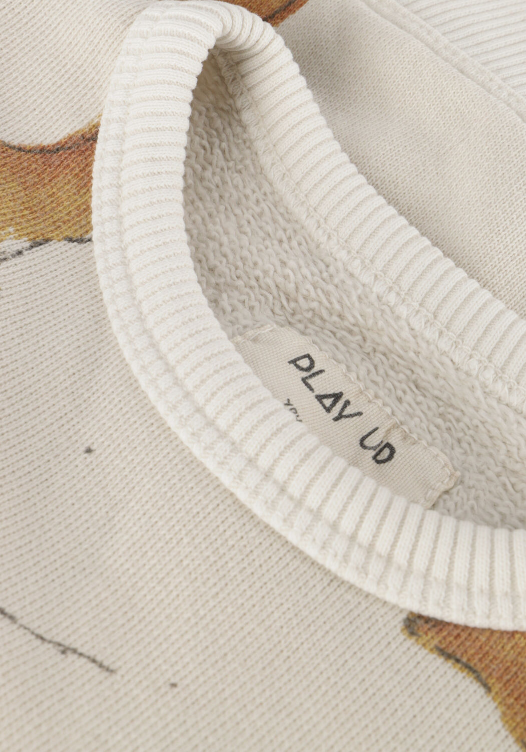 Beige PLAY UP Sweatshirt PRINTED FLEECE SWEATER - large