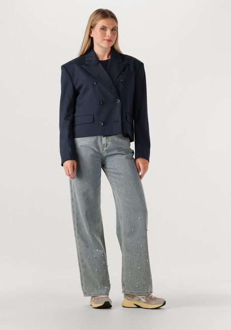 Dunkelblau ALIX THE LABEL Blazer LADIES WOVEN DOUBLE BREASTED BLAZER - large