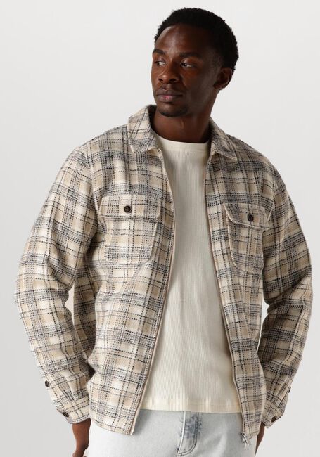 Beige ANERKJENDT Hemden AKHANKY CHECK TWILL OVERSHIRT - large