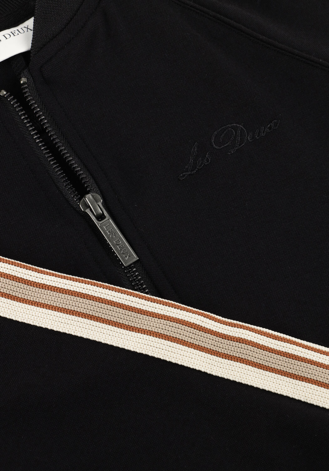 Schwarze LES DEUX Strickjacke STERLING TRACK JACKET KIDS - large