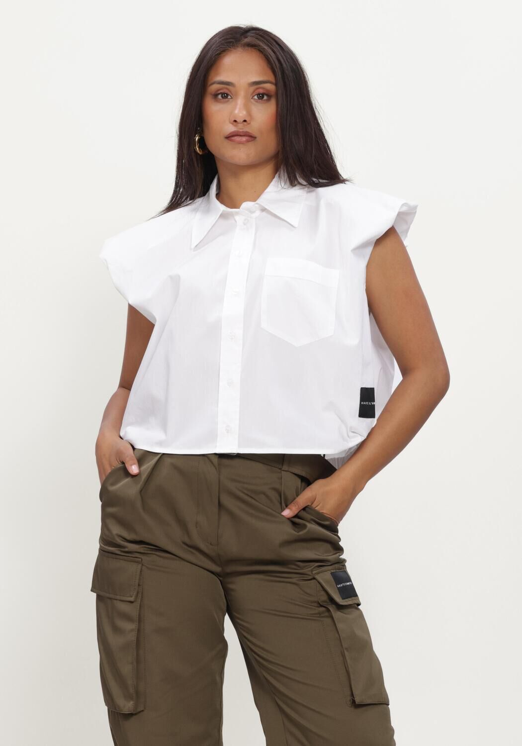 Wei&szlig;e HAUTE L'AMITI&Eacute; Top DINNIE NS POPLIN SHIRT - large