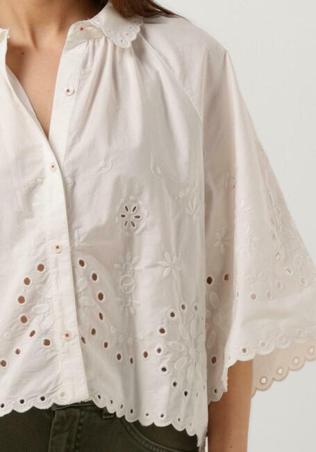 Weiße SCOTCH & SODA Blusen CROP SHIRT WITH BRODERIE ANGLAISE IN ORGANIC COTTON - large