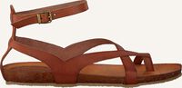 Cognacfarbene RED-RAG Flache Sandalen 79128 - medium