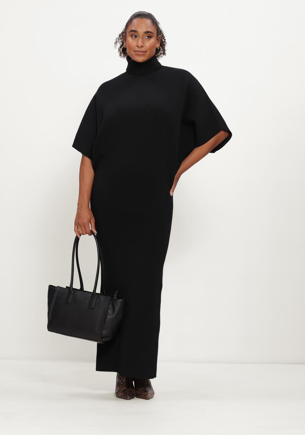 Schwarze NOTRE-V Maxikleid NV-IYLA - large