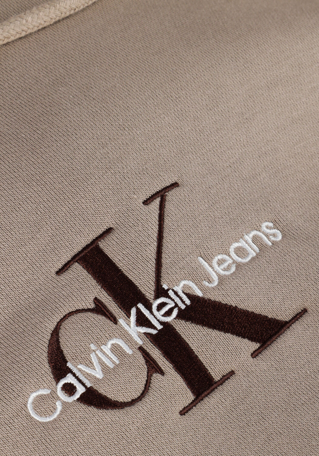 Taupe CALVIN KLEIN Sweatshirt MONOLOGO HOODIE - large