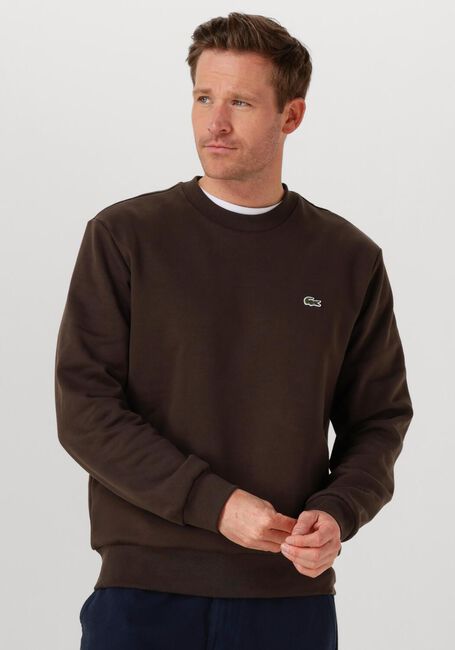 Braune LACOSTE Sweatshirt CLASSIC FIT BRUSHED FLEECE SWEATSHIRT - large