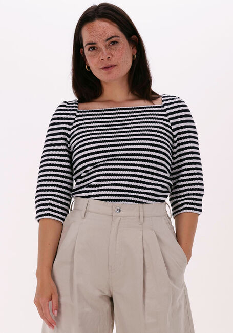 Blaue VANILIA Pullover STRUC STRIPE 3/4 UNIVERSITY - large