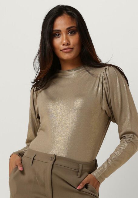 Braune SUMMUM Tops & T-shirts T-SHIRT METALLIC COATED JERSEY - large