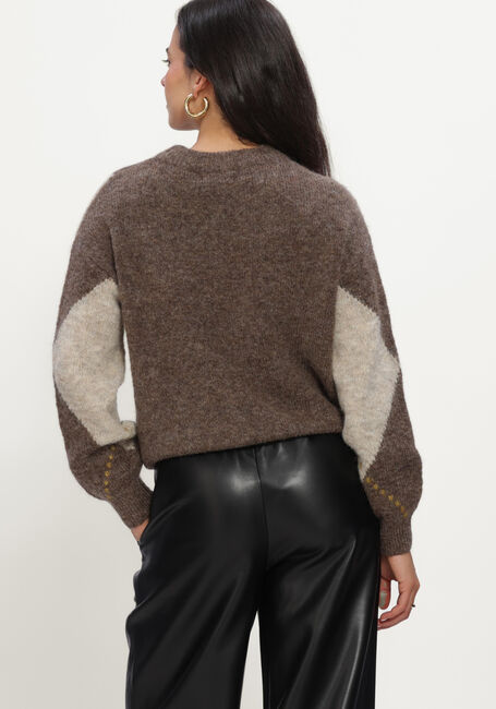 Braune ROUGE EDIT Pullover ROUARGYLE L/S O-NECK KNIT - large