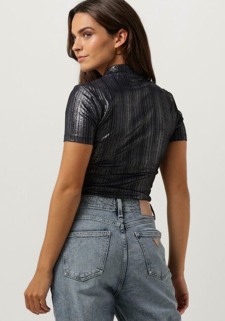 Schwarze GUESS Top SS HIGH NK CRISTINA LOGO TOP - large