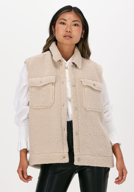 Beige SELECTED FEMME Bodywarmer SLFJANY TEDDY VEST W - large