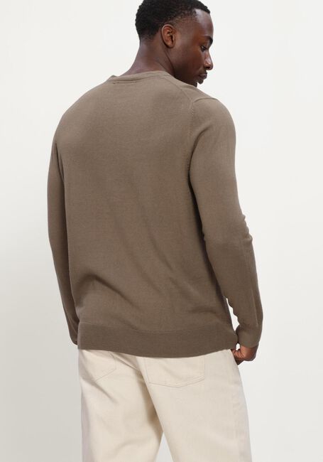 Taupe LYLE & SCOTT Pullover COTTON MERINO CREW NECK JUMPER - large