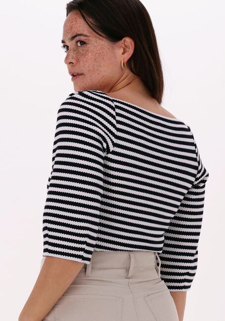 Blaue VANILIA Pullover STRUC STRIPE 3/4 UNIVERSITY - large